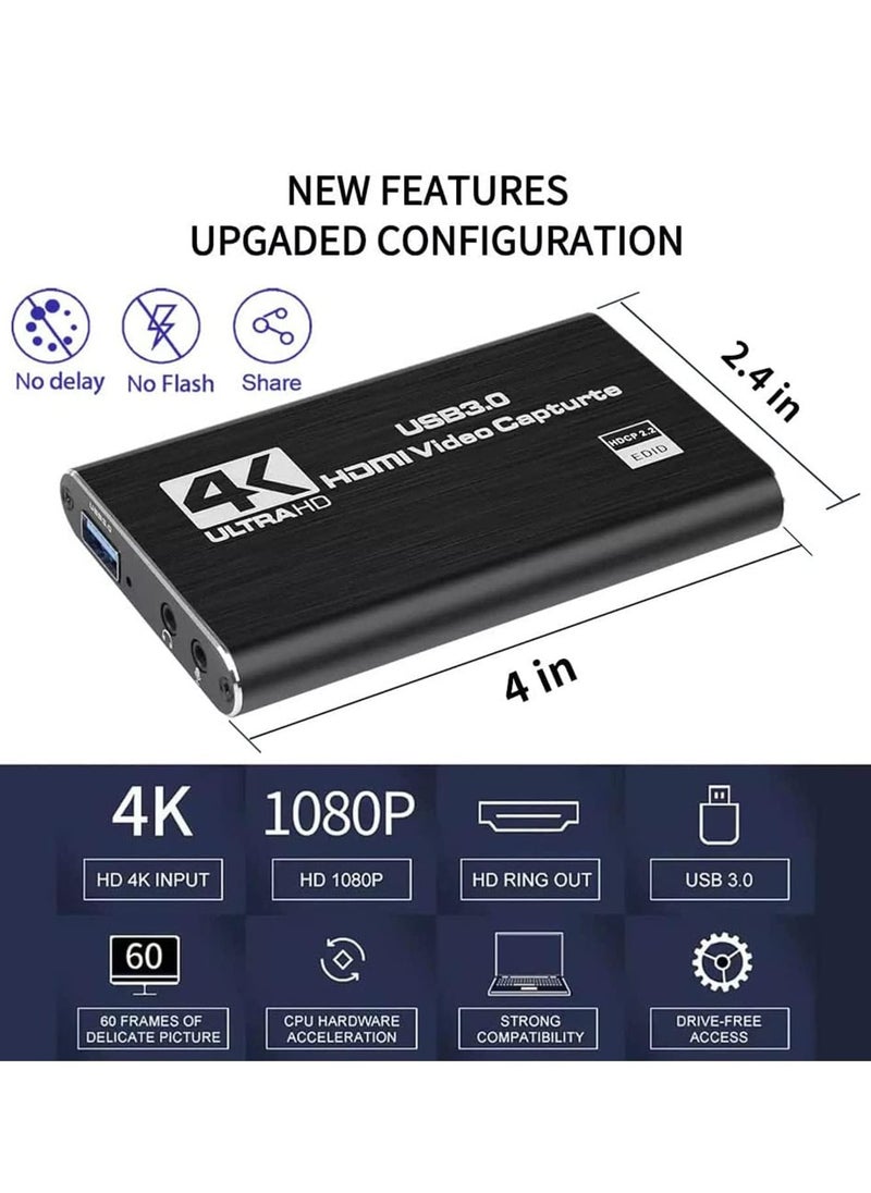 ماركة غير محددة - بطاقة التقاط الفيديو 4K ، USB 3.0 1080P 60fps HDMI جهاز التقاط الصوت والفيديو ، Full HD 1080P لتسجيل الألعاب ، بث مباشر - Image 1