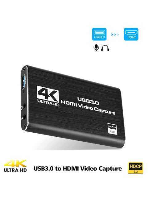 بطاقة التقاط الفيديو 4K ، USB 3.0 1080P 60fps HDMI جهاز التقاط الصوت والفيديو ، Full HD 1080P لتسجيل الألعاب ، بث مباشر