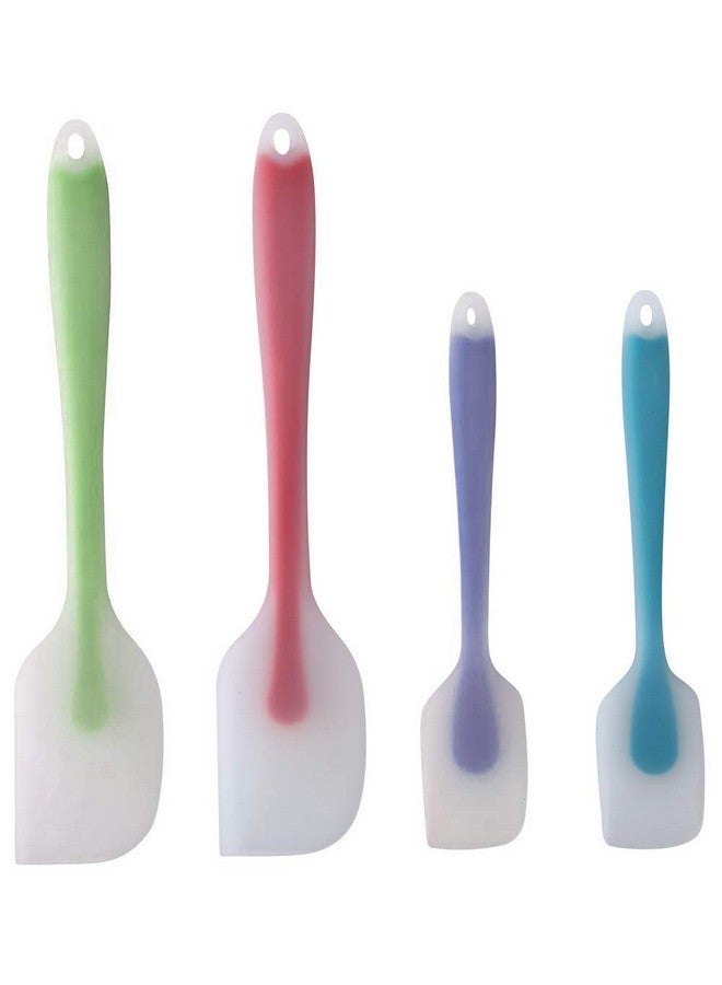 TOUGS Silicone Spatulas Set Of 4 - Heat Resistant Non-Stick Flexible Rubber With Solid Stainless Steel Core Kitchen Essential Gadget Premium Scraper Spoon Set - Seamless, Dishwasher Safe, 2 Size - Image 1