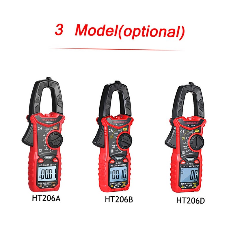 HT206D مقياس الملقط الرقمي يقيس الجهد والتيار والمقاومة والتردد AC DC - Image 5