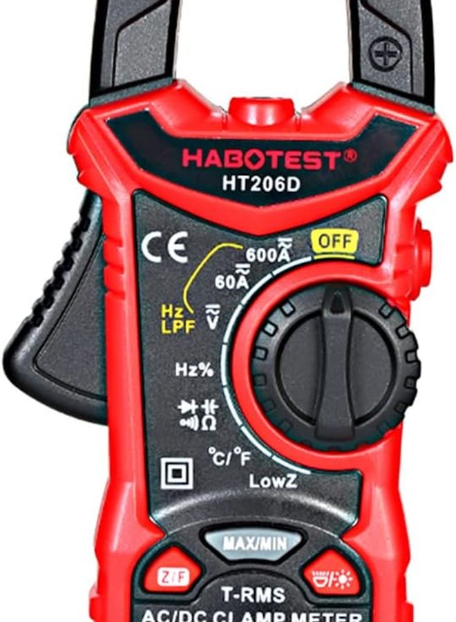HT206D مقياس الملقط الرقمي يقيس الجهد والتيار والمقاومة والتردد AC DC - Image 1