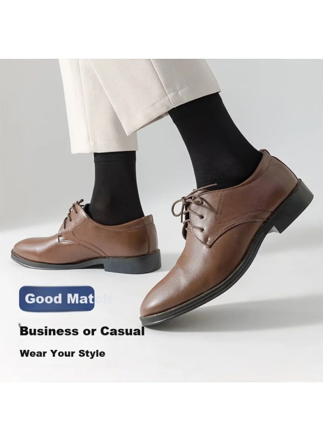 LANG SHA Langsha Men's Modal Mulberry Silk Socks Mid-tube Thin Large Size Antibacterial Black Business Socks 4 Pairs Spring And Autumn - Image 4