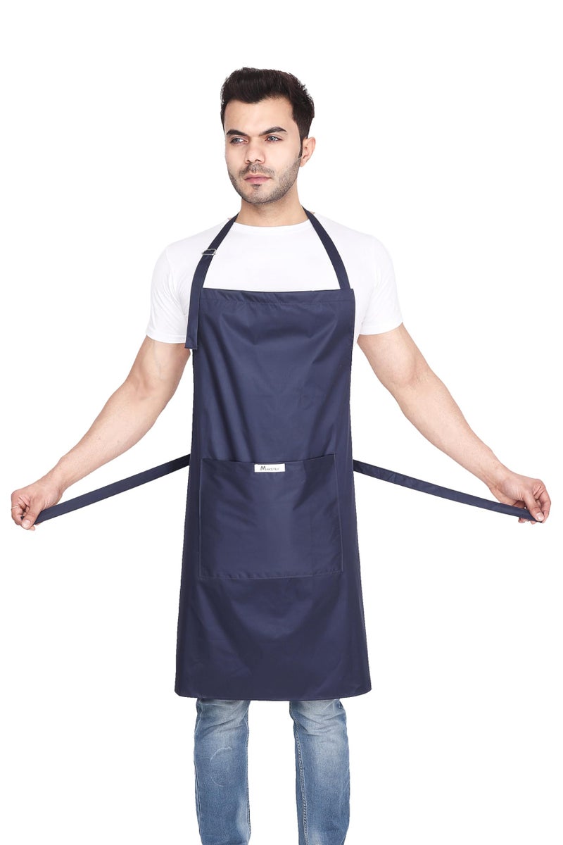 MAKSTILE Waterproof Apron For Kitchen Dishwashing, Cooking, Dog Grooming, Gardening, Car Wash, Lab, Restaurant & Industrial Use | Unisex| Color-Navy Blue | Pack Of 2 - Image 4