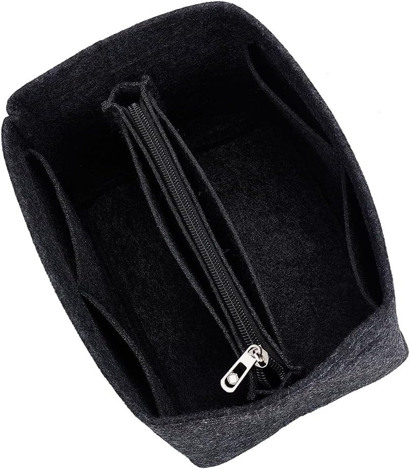 klarako Felt Purse Organizer Insert, Handbag Tote Shaper for Picotin 22 Bucket Bag Liner Bag Compartment Inside Women Bag In Bag for Hermes Picotin 22, Dark Gray, 8.66x5.51x6.1 Inch - Image 1