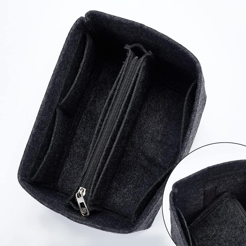 klarako Felt Purse Organizer Insert, Handbag Tote Shaper for Picotin 22 Bucket Bag Liner Bag Compartment Inside Women Bag In Bag for Hermes Picotin 22, Dark Gray, 8.66x5.51x6.1 Inch - Image 4