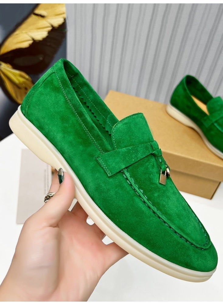 Women's Suede Loafers Slip On Flat Casual Office Daily Comfort Walking Shoes - Image 5
