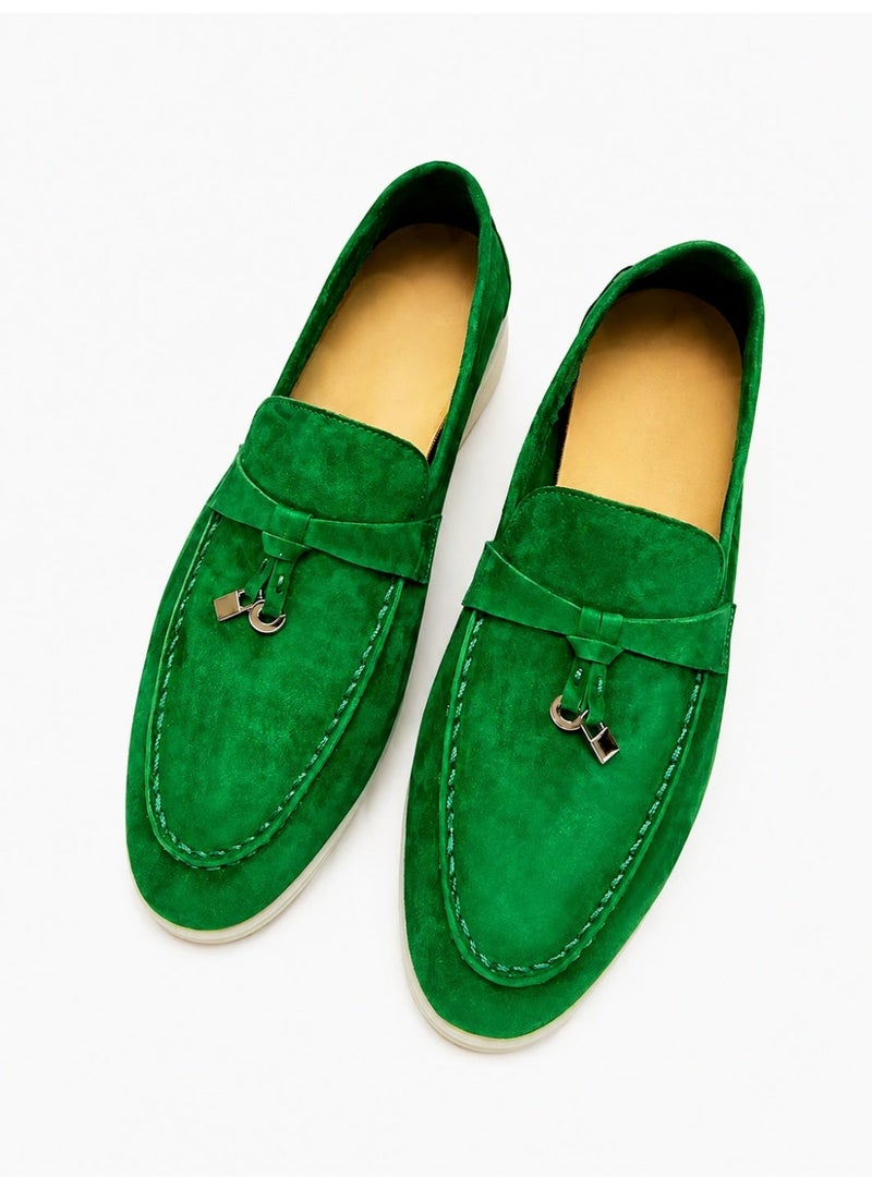 Women's Suede Loafers Slip On Flat Casual Office Daily Comfort Walking Shoes - Image 1