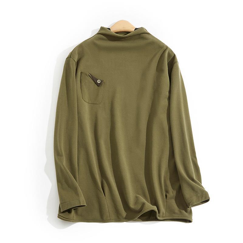 chubby girl Solid Color Long-sleeved T-shirt Women's 2025 New Autumn and Winter Stylist Inner Top Half-high Neck Slim-fit Base Shirt Trendy - Image 5
