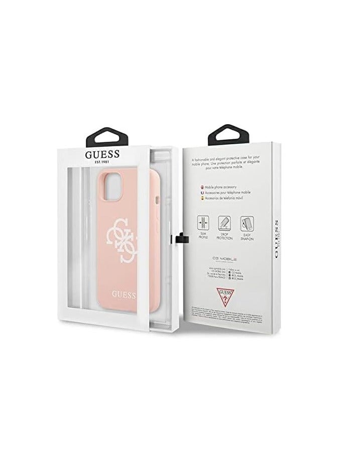 Guess Liquid Silicone Case Big 4G With Logo Print For Iphone 13 Mini (5.4 Inches) - Pink - Image 5