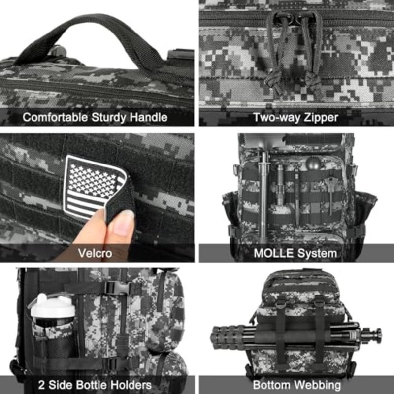 Military Tactical Backpack Large Day Backpack for Men Molle Army 3 Days Assault Pack Bug Out Bag Water Resistant and Heavy Duty Hiking Treeking Rucksack - Image 5