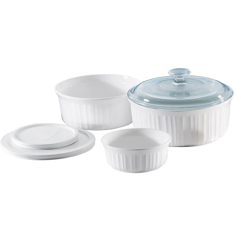 World Kitchen Corningware 6 Piece Set 25 Qt 16 Oz White2 