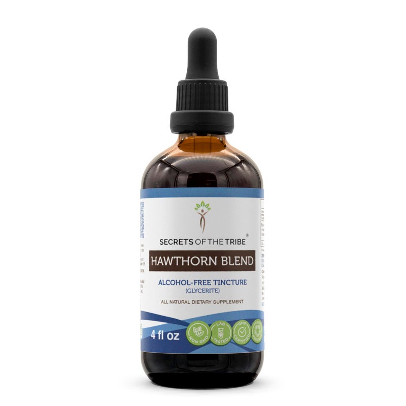 Secrets of the Tribe Hawthorn Blend Tincture AlcoholFree Extract Hawthorn Crataegus spp Dried Leaf Flower Berry 4 oz