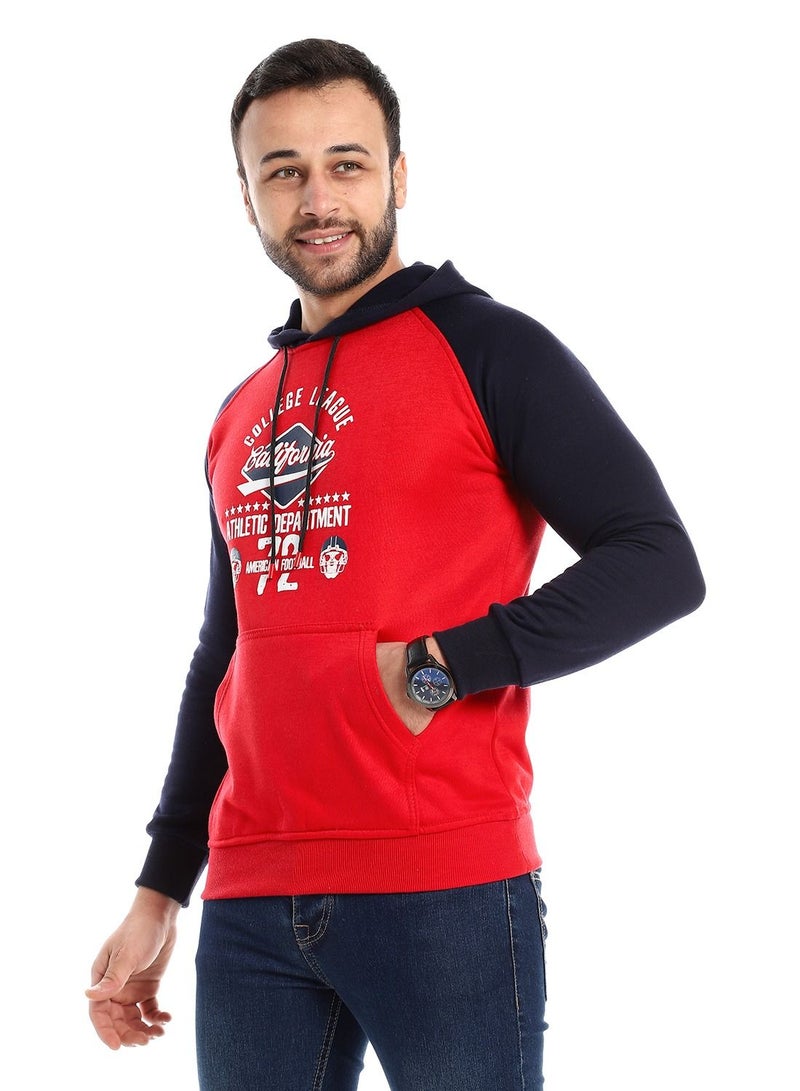 سيزار هودي رجالي مقفول ومزود بطباعة وجيوب أمامية - Image 1