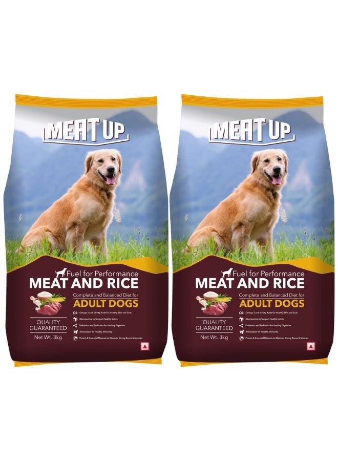 Meatup Dry Dog Food Meat And Rice (Buy 1 Get 1) 2 x 3 Kg - Image 1