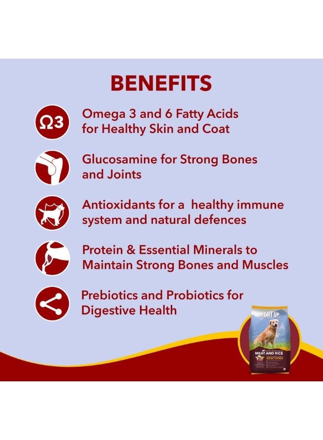 Meatup Dry Dog Food Meat And Rice (Buy 1 Get 1) 2 x 3 Kg - Image 3