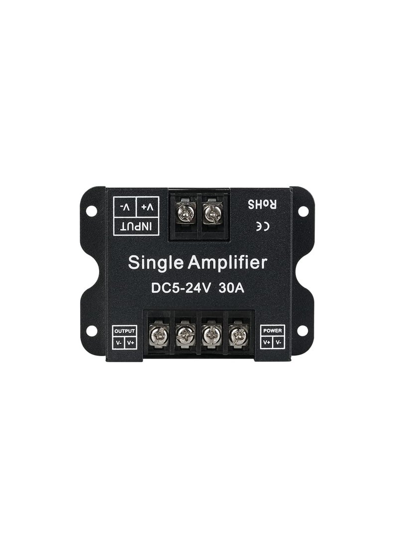 BTF-LIGHTING BTF-LIGHTING COB FCOB 2835 3014 3528 5050 1 Channel Signal Amplifier Controller Work with V- V+ Single Color 2Pin LED Strip Suitable for Long Distance Light Projects DC5V DC12V DC24V Max 30A  - Image 1