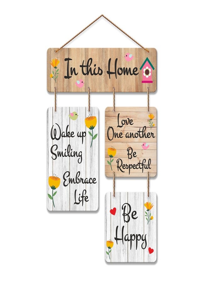 Artvibes In This Home Decorative Wall Art MDF Wooden Wall Hanger for Living Room | Quotes Decor Item | Home Quotes Wall Hanging | Modern Decor Items | Wall Poster | Unique Gift (WH_6508N) - Image 1
