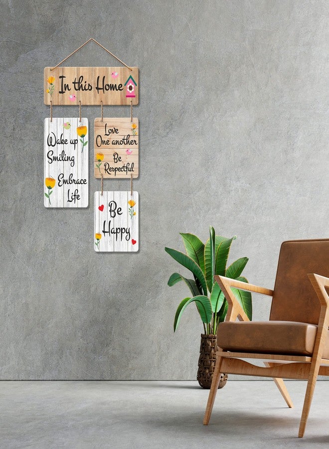 Artvibes In This Home Decorative Wall Art MDF Wooden Wall Hanger for Living Room | Quotes Decor Item | Home Quotes Wall Hanging | Modern Decor Items | Wall Poster | Unique Gift (WH_6508N) - Image 3