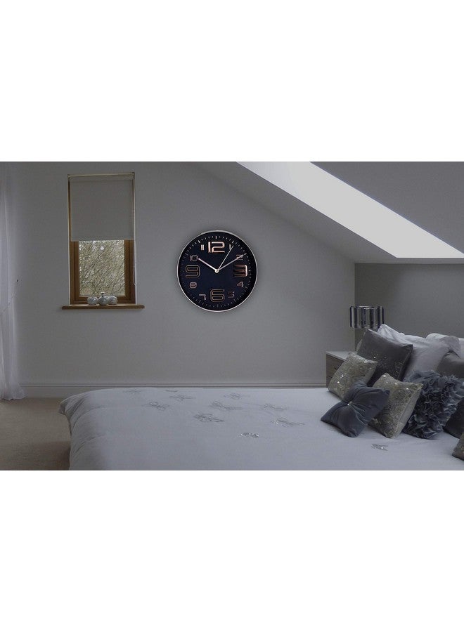 ستار ورك ساعة حائط فاخرة من الكوارتز من STAR WORK مقاس 12 بوصة للمنزل بتصميم عصري أنيق | ساعة حائط صامتة بدون صوت أو إزعاج - ساعة تناظرية (أسود ذهبي | دائري) - Image 5