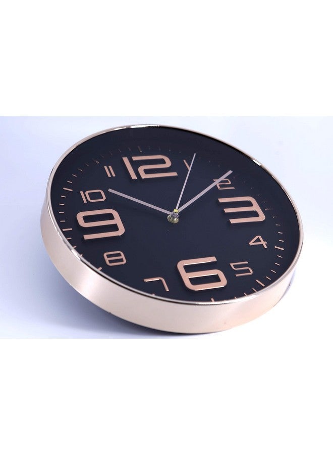 ستار ورك ساعة حائط فاخرة من الكوارتز من STAR WORK مقاس 12 بوصة للمنزل بتصميم عصري أنيق | ساعة حائط صامتة بدون صوت أو إزعاج - ساعة تناظرية (أسود ذهبي | دائري) - Image 2