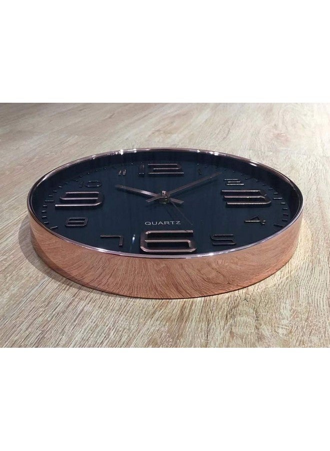 ستار ورك ساعة حائط فاخرة من الكوارتز من STAR WORK مقاس 12 بوصة للمنزل بتصميم عصري أنيق | ساعة حائط صامتة بدون صوت أو إزعاج - ساعة تناظرية (أسود ذهبي | دائري) - Image 3