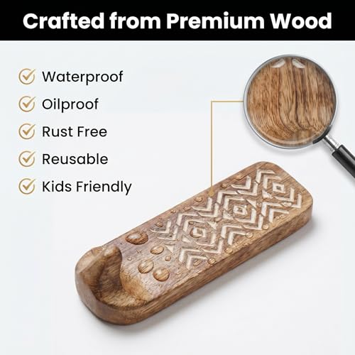 Indian-Shelf IndianShelf Boho Wood Adhesive Wall Hooks - 3 Pack 6 Strip Decorative Peel Stick Key Hangers Bathroom Entryway - Image 4