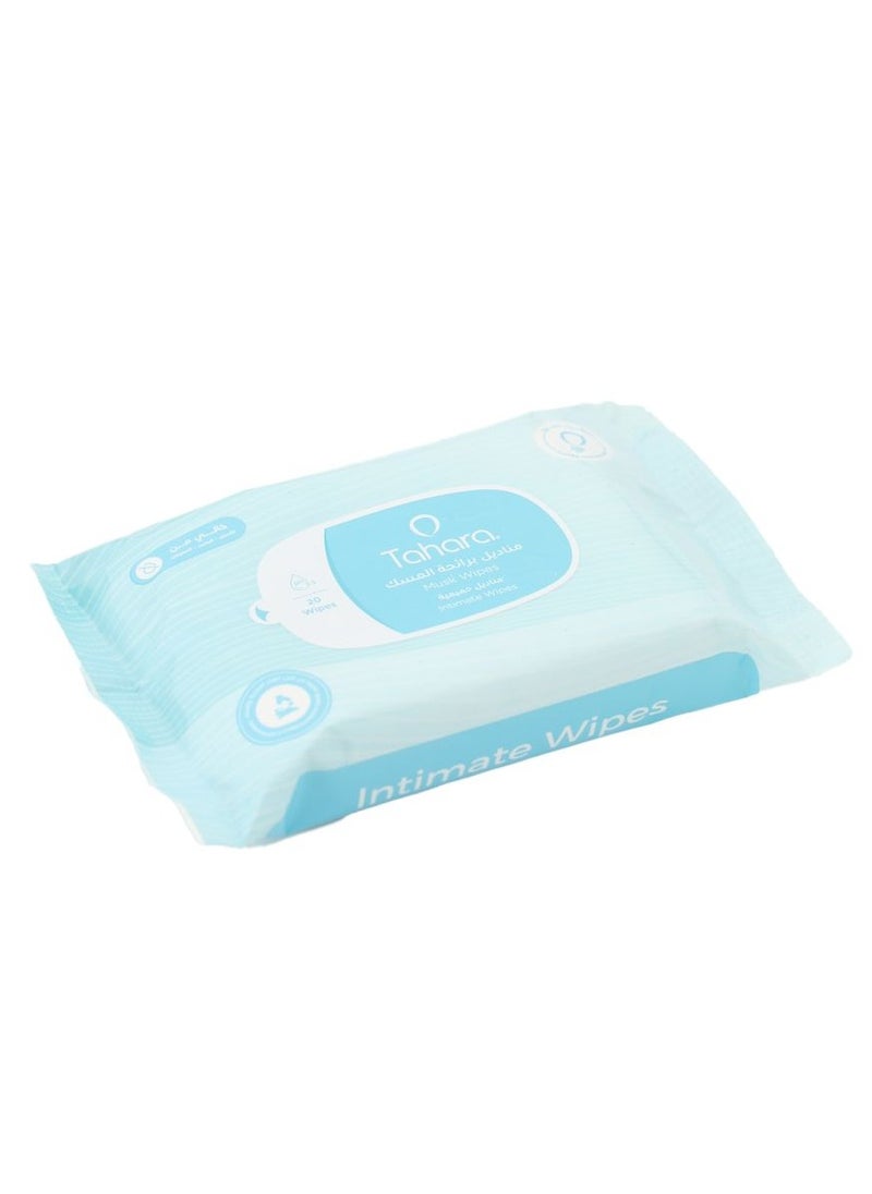 TAHARA Intimate Musk wipes pack contains 20 Pieces wet scented Feminine Wipes 4g  - Image 1