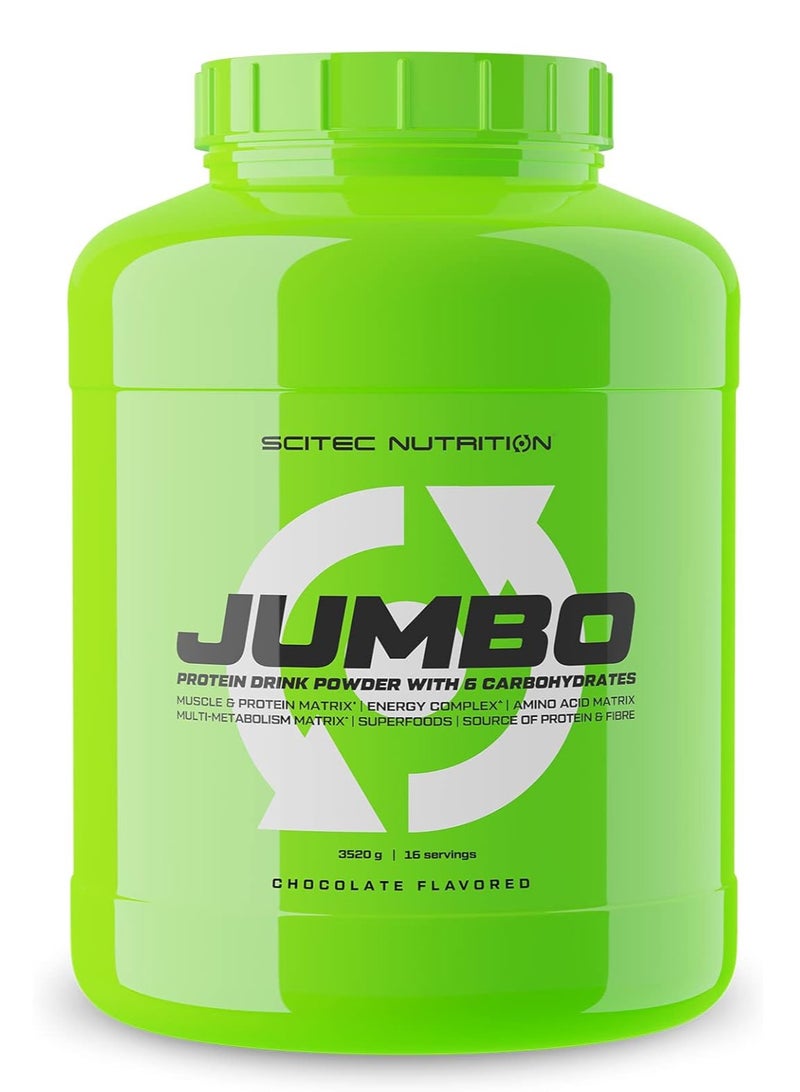 SCITEC NUTRITION Jumbo Protein Drink Powder with Carbohydrates - Chocolate - (3.52 Kg) - Image 1