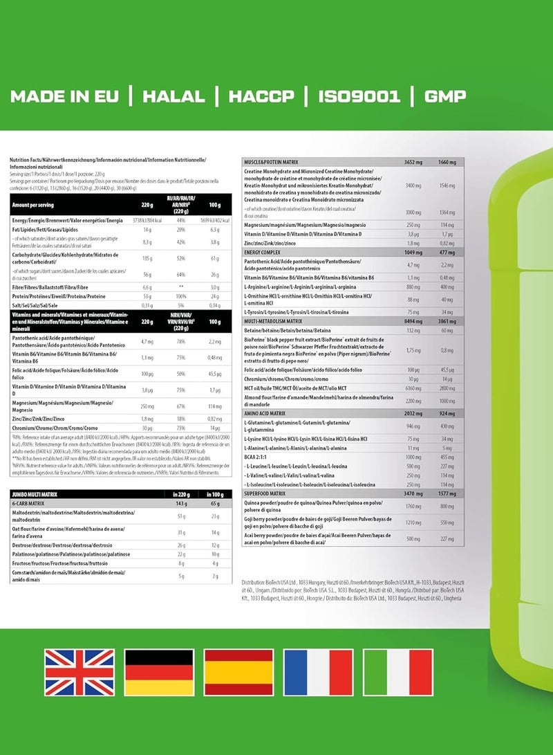 SCITEC NUTRITION Jumbo Protein Drink Powder with Carbohydrates - Chocolate - (3.52 Kg) - Image 2