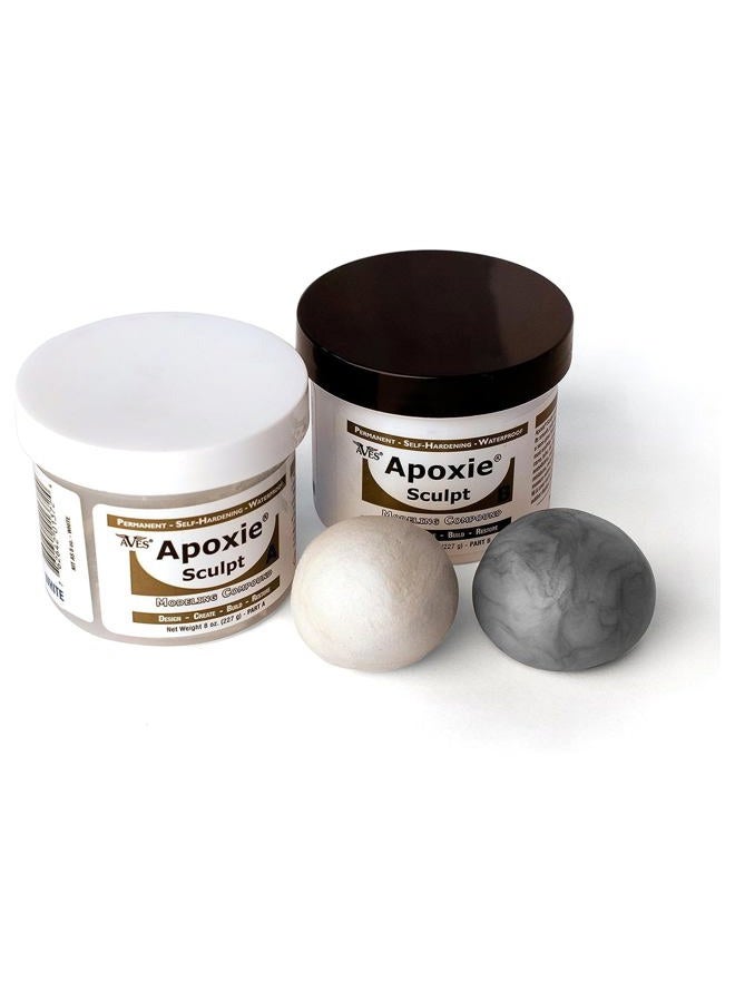 Aves Apoxie Sculpt Clay - 2 Part Modeling Clay Compound (A & B) - 1 Pound, Epoxy Sculpt Clay for Sculpting, Modeling, Filling, Repairing, Simple to Use and Durable Air Dry Clay - White - Image 1