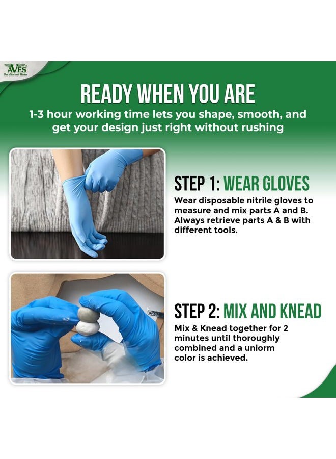 Aves Apoxie Sculpt Clay - 2 Part Modeling Clay Compound (A & B) - 1 Pound, Epoxy Sculpt Clay for Sculpting, Modeling, Filling, Repairing, Simple to Use and Durable Air Dry Clay - White - Image 3