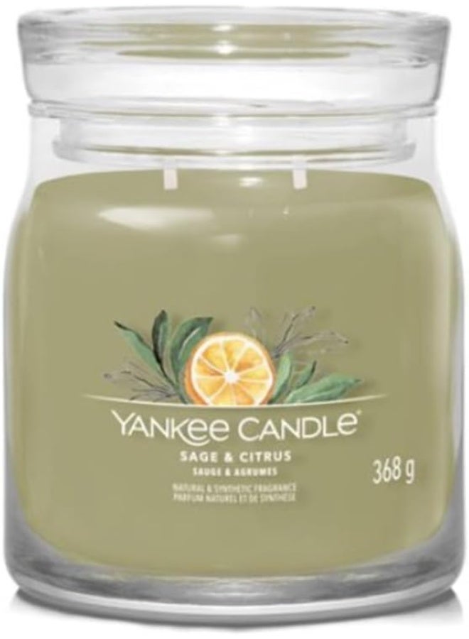 YANKEE CANDLE شمعة يانكي كاندل المعطرة | شمعة جرة متوسطة بالمرمر والحمضيات | هدايا مثالية للنساء - Image 1