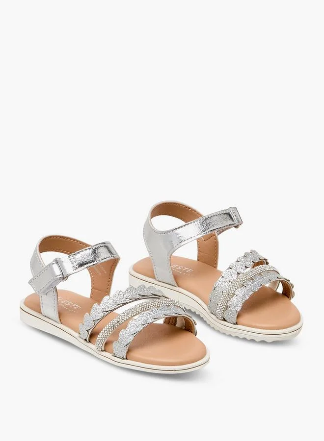 سيليست Girls Embellished Hook & Loop Sandals