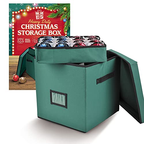Holiday Cheer Holiday Cheer Premium Christmas Ornament Storage with 4 Tray  Christmas Storage Container with Dividers Perfect for Holiday Decorations Fits 64 Holiday Ornaments  TearProof Fabric 
