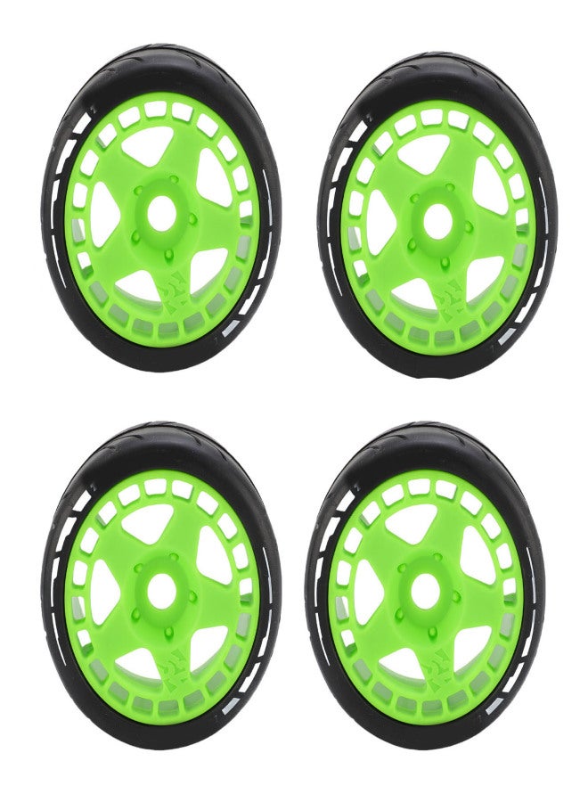 4PCS RC Rally Tires 17mm Rugged Plastic 1/8 RC Car Wheel Tyres for Entertainment Green - Image 2