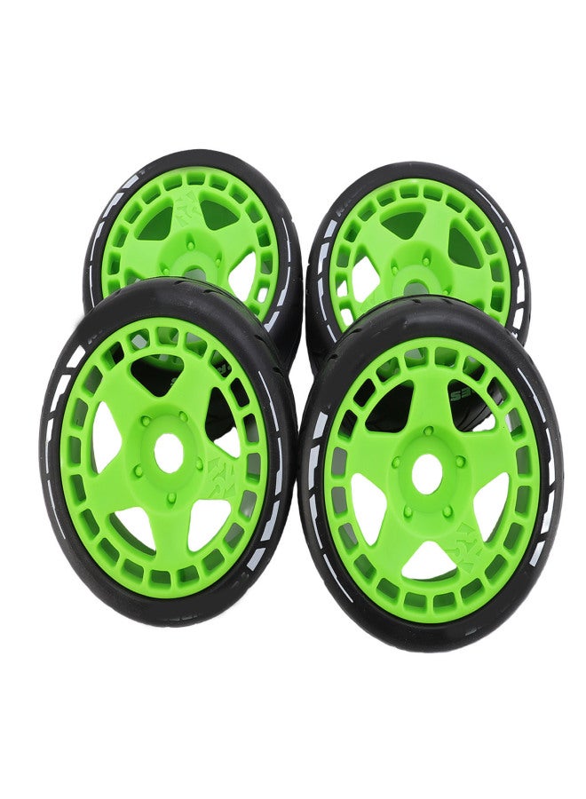 4PCS RC Rally Tires 17mm Rugged Plastic 1/8 RC Car Wheel Tyres for Entertainment Green - Image 5