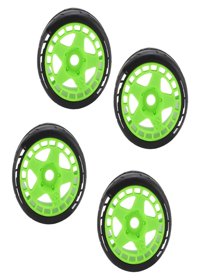 4PCS RC Rally Tires 17mm Rugged Plastic 1/8 RC Car Wheel Tyres for Entertainment Green - Image 4