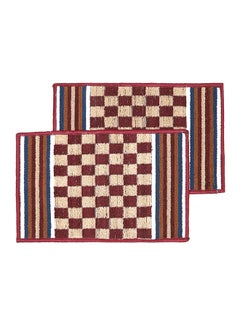 Status Contract Anti Slip Front Monsoon Doormat| Living Room Rug |Polypropylene Floor Mat for Home|Essential Small Rug for Office, Bedroom & Kitchen|-Pack of 2, (Maroon), 38 X 58 Cm  - Image 1
