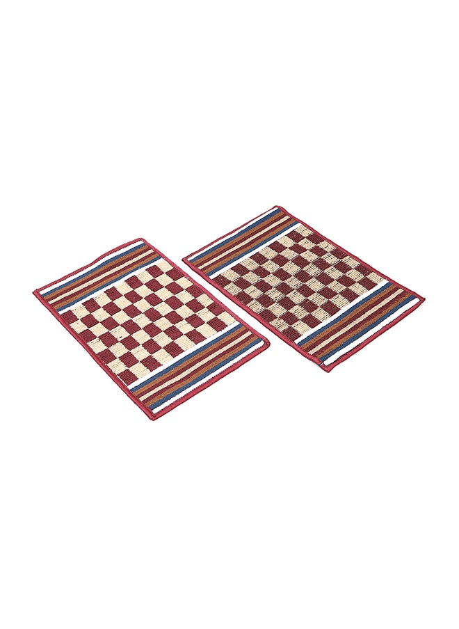 Status Contract Anti Slip Front Monsoon Doormat| Living Room Rug |Polypropylene Floor Mat for Home|Essential Small Rug for Office, Bedroom & Kitchen|-Pack of 2, (Maroon), 38 X 58 Cm  - Image 3