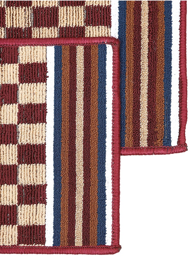 Status Contract Anti Slip Front Monsoon Doormat| Living Room Rug |Polypropylene Floor Mat for Home|Essential Small Rug for Office, Bedroom & Kitchen|-Pack of 2, (Maroon), 38 X 58 Cm  - Image 5