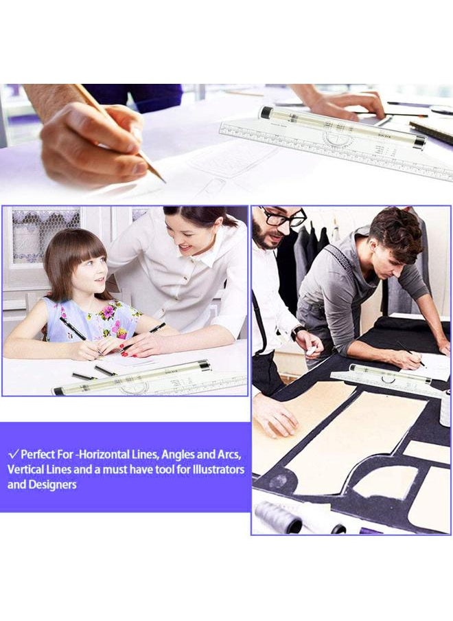 Thoraya - Rolling Parallel Ruler 30cm Professional Parallel Roller Ruler Multipurpose Scale Drawing Ruler - Image 1