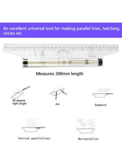 Thoraya Rolling Parallel Ruler 30cm Professional Parallel Roller Ruler Multipurpose Scale Drawing Ruler  - Image 2