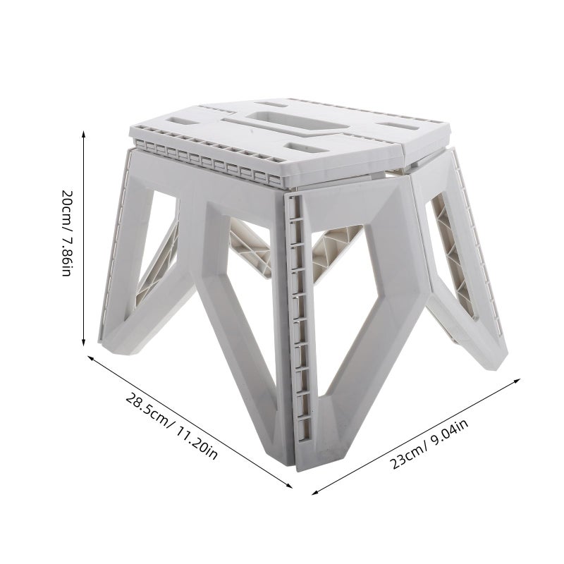 Portable Folding Stool Lightweight Ivory Plastic Compact Seat For Outdoor Camping - Image 4
