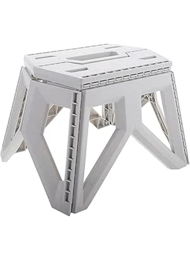 Portable Folding Stool Lightweight Ivory Plastic Compact Seat For Outdoor Camping - Image 1