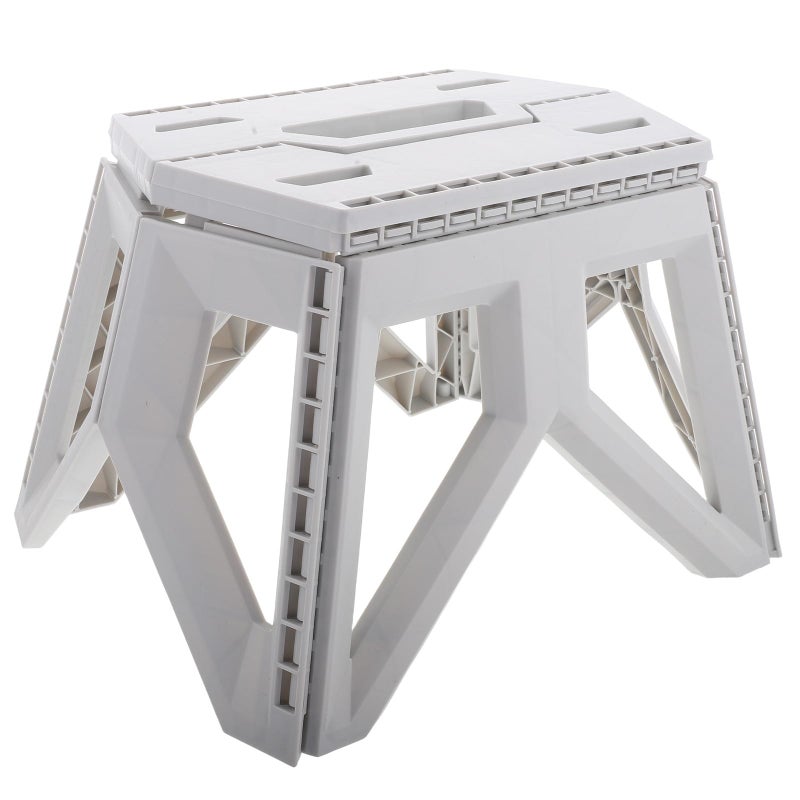 Portable Folding Stool Lightweight Ivory Plastic Compact Seat For Outdoor Camping - Image 2