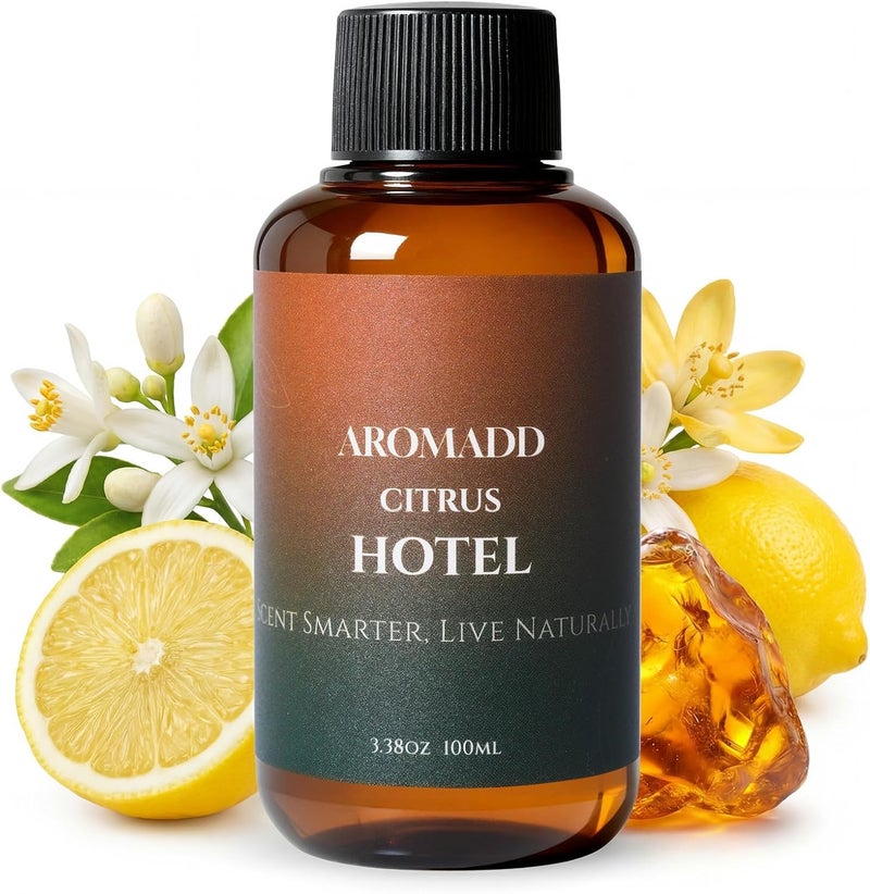 Aromadd Citrus Hotel Diffuser Oil Inspired by Luxury Hotel Scent, Premium Fragrance Oils for Waterless Diffuser, Luxury Lemon & Bergamot, Long-Lasting Home Fragrance - 3.38 fl oz (100 mL) - Image 1