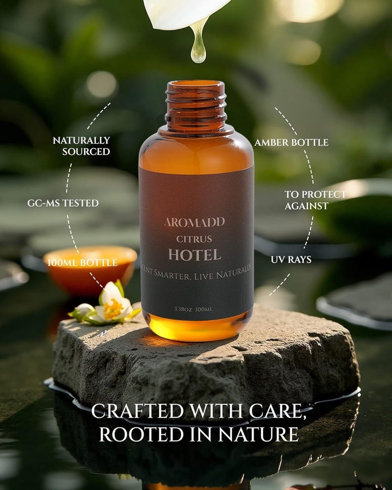 Aromadd Citrus Hotel Diffuser Oil Inspired by Luxury Hotel Scent, Premium Fragrance Oils for Waterless Diffuser, Luxury Lemon & Bergamot, Long-Lasting Home Fragrance - 3.38 fl oz (100 mL) - Image 3