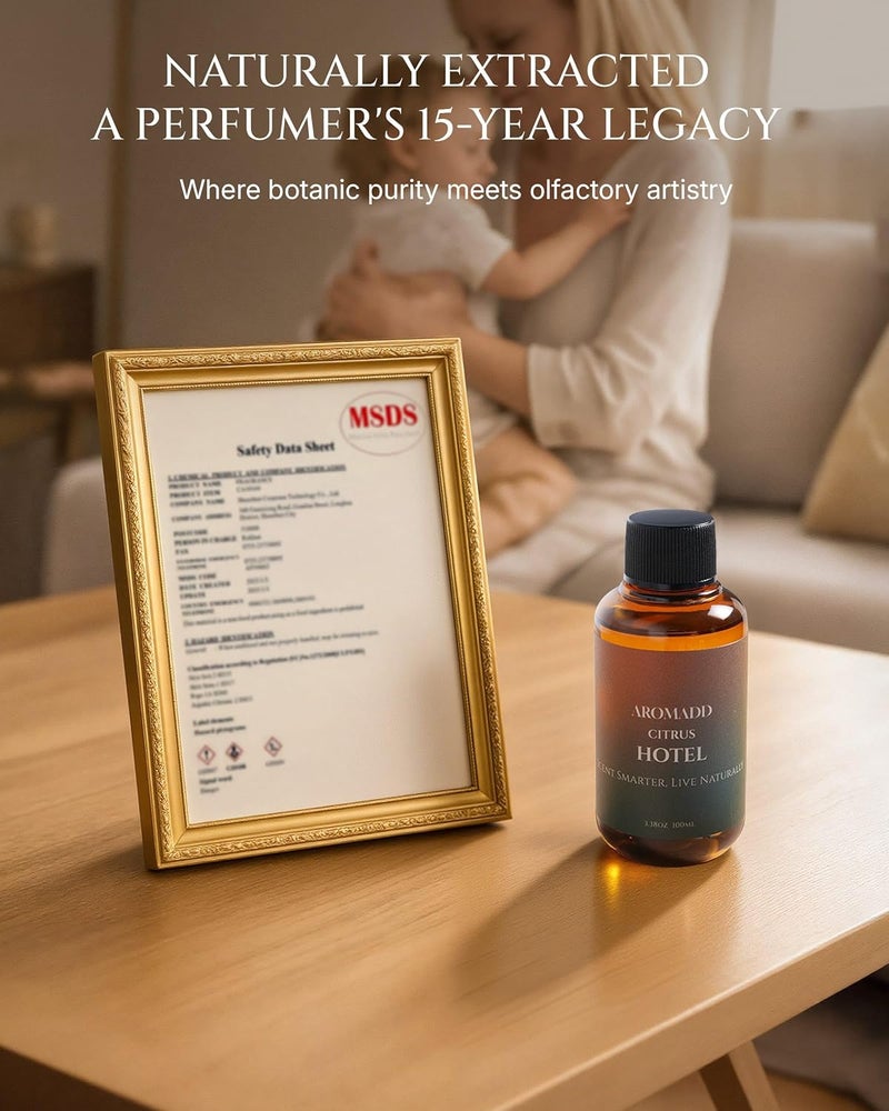 Aromadd Citrus Hotel Diffuser Oil Inspired by Luxury Hotel Scent, Premium Fragrance Oils for Waterless Diffuser, Luxury Lemon & Bergamot, Long-Lasting Home Fragrance - 3.38 fl oz (100 mL) - Image 4