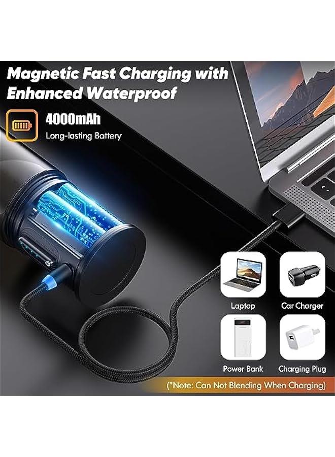 MIXDE Portable Blender, Personal Size Blender for Shakes and Smoothies with 6 Ultra Sharp Blades, 16 Oz Mini Blender with brush USB Rechargeable Magnetic for Travel/Picnic/Office/Gym, QXVH0228  - Image 2