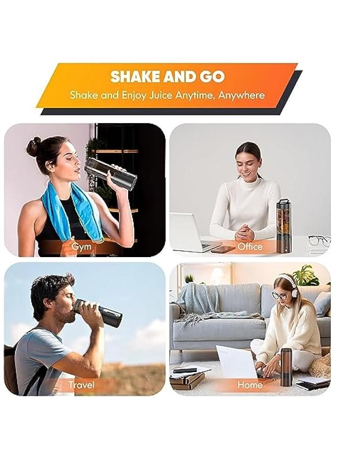 MIXDE Portable Blender, Personal Size Blender for Shakes and Smoothies with 6 Ultra Sharp Blades, 16 Oz Mini Blender with brush USB Rechargeable Magnetic for Travel/Picnic/Office/Gym, QXVH0228  - Image 3